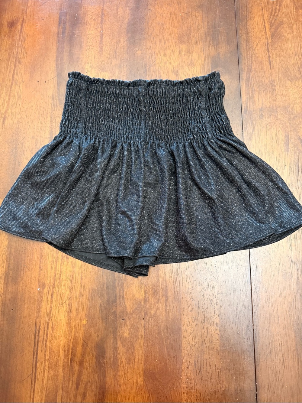 Altar'd State Sparkly Black Smocked Shorts